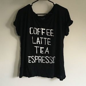 Coffee Latte Tea Espresso Graphic Tee Shirt